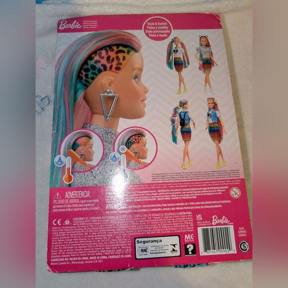 Mattel Barbie Leopard Rainbow Hair Doll - Picture 6 of 8
